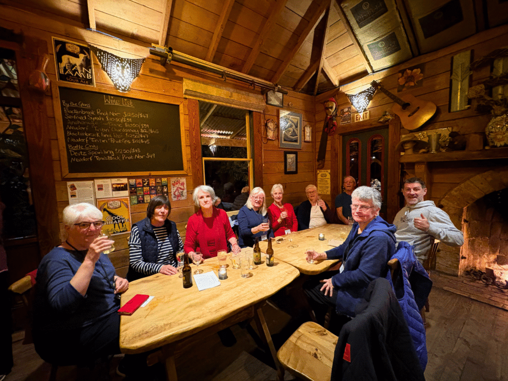Mussel Inn guide and guests