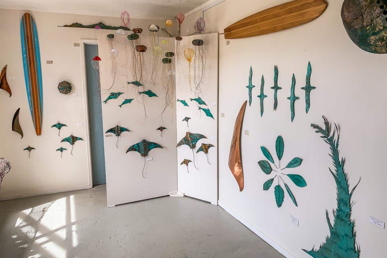 Inside Patina Gallery on Great Barrier Island