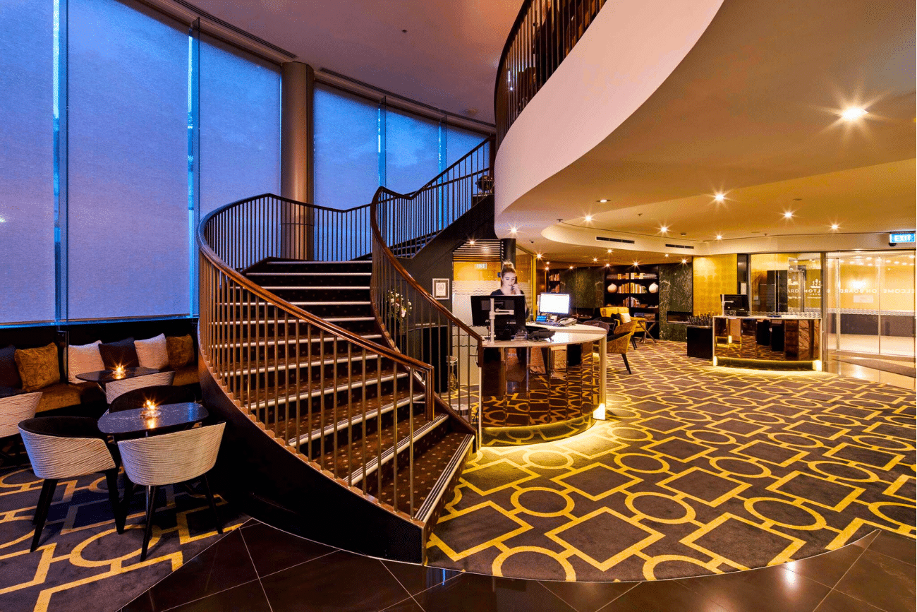 We stay two nights at the Five Star Bolton Hotel.