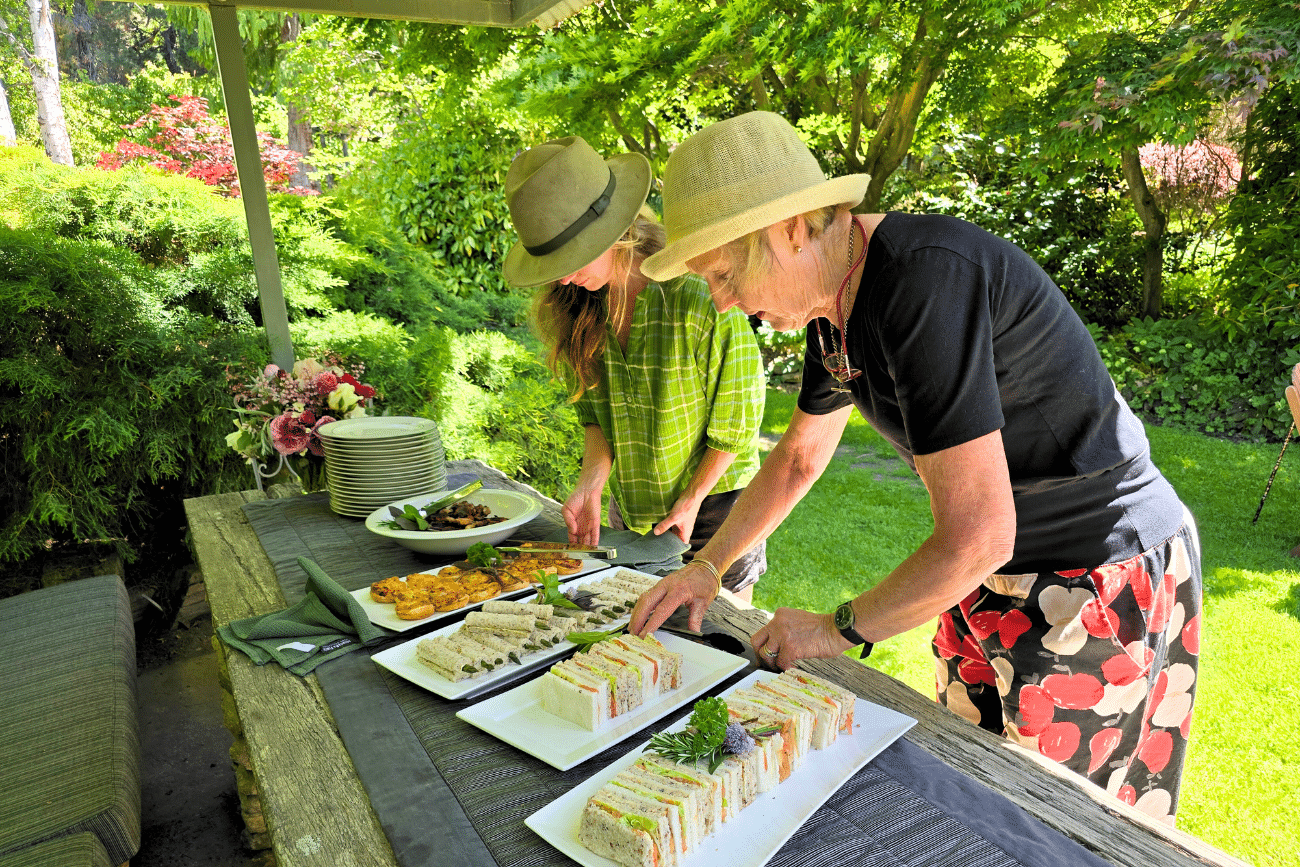 Hosts Preparing Lunch at Clachanburn Garden