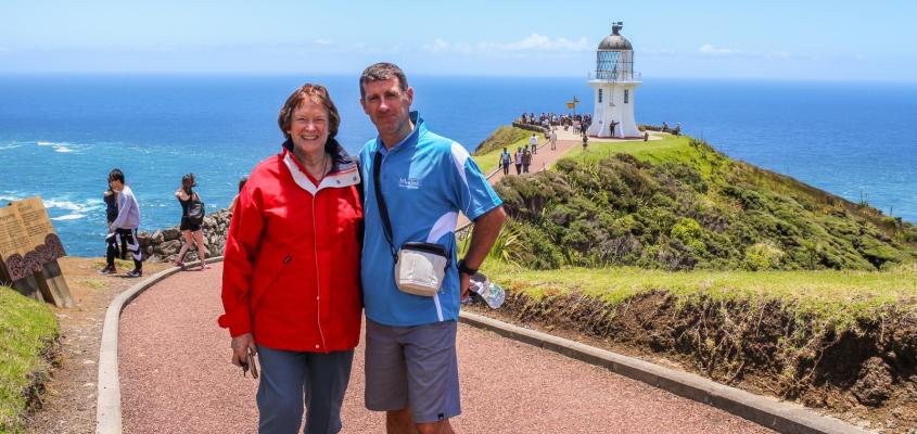 Kiwi Guide and Guest at Cape Reinga