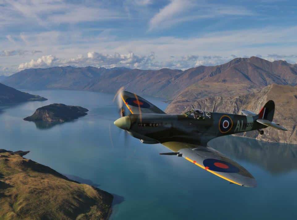 A WWII plane flying over Lake Wanaka